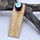 White & Blue Glass Wooden Door Stopper for Home & Office